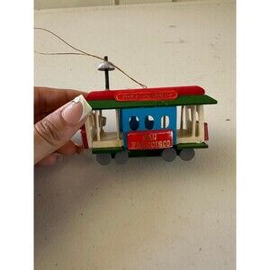 San Francisco Powell & Market Wooden Trolley Cable Car Souvenir Ornament